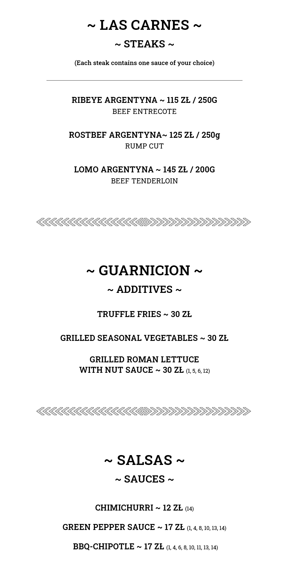 Menu EN – Ceviche Bar